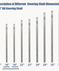 16 Inch 3 Quarter Inch DD Steering Shaft With Three Quarter Inch Universal Joints For Muscle Cars Street Rods Hot Rods Rock Tracks Sand Rails Grinders Lifts Levelers And Marine Projects, 16in steel shaft dimensions