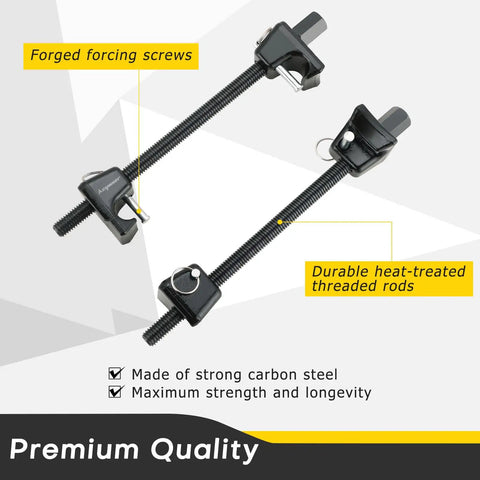MacPherson Strut Spring Compressor Tool Kit Universal Coil Spring Compressor Tool With One Half Inch Square Drive Heavy Duty Strut Compressor For Car Truck Motorcycle Detent Pins Set Of Two 300mm, focus on forged forcing screws and heat-treated threaded rods.