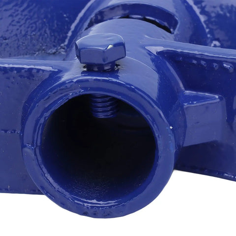 Close-up of Heavy Duty Manual Pipe Bender For 1/2 To 3/4 Inch Conduit in blue C45 steel, showing inner channel design.