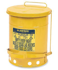 6 Gallon Yellow Oily Rag Can Dang Tough All Steel Scrap Bin With Foot Pedal And Auto Closing Lid Top Shelf Shop Rated Hazardous Waste Receptacle For Mechanic Garage No Bull Osha Ul Approved Safety Drum next to the handle