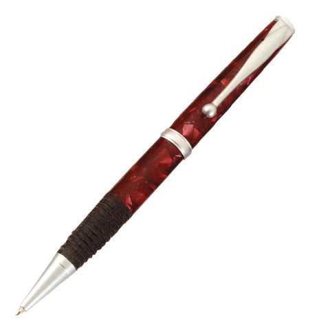 Custom ballpoint pen from 7mm Pen Kit Bundle For Woodturning Projects With Hardware, Wood Blanks, And Slimline Bushings on a lathe.