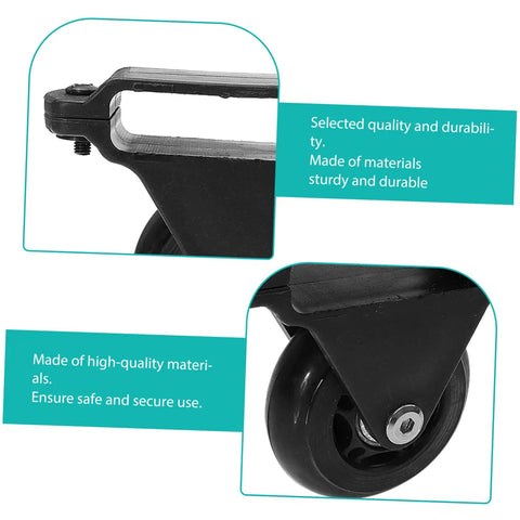 Close-up of durable heavy duty retractable ladder wheel with rubber caster, part of Make Moving Gear A Breeze With These Two Heavy Duty Retractable Ladder Wheels Featuring Swivel Caster Castors For Snappy Easy Roll Smooth Stair Handling Workshop Kit.