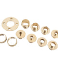 Brass Router Kit for Woodworking Enthusiasts, Premium Brass Construction, Precision Shaping, Quick Install tool set components displayed