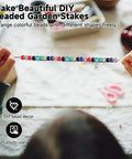 Child threading beads on rod from Beaded Garden Stake Craft Kit With 24 Stainless Steel Threaded Rods 12 Inch Long 8 32 Thread Includes Nuts