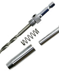 Eight Piece Center Drill Bit Set With Automatic Center Punch For Cabinets And Woodworking components