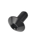 Close-up of Titanium Button Torx Head Bolts M6x12mm For Bike And Motorcycle Black 4 Pack Grade 5 6AL4V with 14mm head diameter.