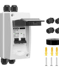 DC 63 Amp Solar Panel Disconnect Switch Heavy Duty Two Pole Miniature Circuit Breaker Box 1000V Outdoor IP65 Weatherproof