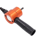 Pro Grade Double Head Electric Nibbler Attachment with 360 Degree Rotating Cutter for Sheet Metal Cutting, orange tool side view