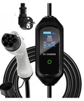 Portable Electric Vehicle Charger, 3.5KW 16A EVSE with digital display and Type 2 adapter for fast charging.