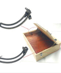 Bronze Lid Support Rods For Cabinets, 2 Pack Left And Right, installed in a wooden box for quiet close lids, 170 mm long.