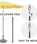 45 Inch Patio Umbrella Replacement Lower Pole With Bullet Buckle Beefed-Up Iron Construction Bronze Finish That Resists Corrosion And UV Damage