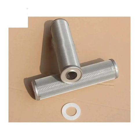 Heavy Duty 10 Inch Reusable Stainless Steel Water Filter Cartridge With Washable Mesh Screen For Home Dispensers Faucets And Diy Setups Featuring 50 To 400 Micron Filtration Cuts Through Gunk Fast Keeps Your Water Smooth Like Butter, showing filter cartridge and mesh screen.