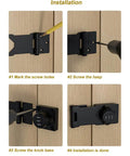 Installation steps for Solid Build 3 Digit Keyless Combination Lock With Smooth Twist Knob And Heavy Duty Hasp Latch.