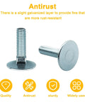 10-pack zinc-plated elevator bolts, 3/8-16 x 1-1/2, flat head with square neck, rust-resistant