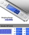 Pocket Scale 3000g x 0.1g With LCD Display, Tare Function, Battery Powered, six unit options visible