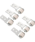 Six Pack Heavy Duty Nylon Sliding Door Rollers With Track Guide Built Tough Galvanized Brackets for smooth cabinet movements.