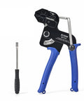 Metal Zip Tie Gun For Stainless Steel Cable Ties, No Fuss One Squeeze Tensioning And Cutting Tool with blue handles