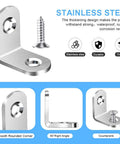 Stainless steel 40 Pieces L Bracket Corner Brace Set With 120 Screws 90 Degree Metal Brackets for shelves and furniture