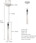 LED Pendant Lights Cylinder Crystal Fixtures With 10W Integrated LED 3000K Warm Light Sleek Stepless Dimming dimensions