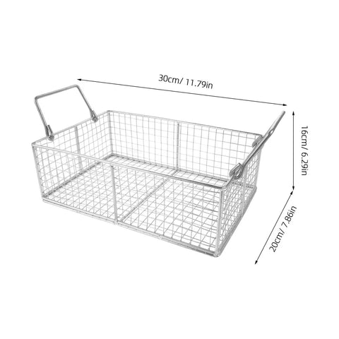Heavy Duty Stainless Steel Cleaning Basket For Ultrasonic Cleaner Boss Level wire mesh tray, 30x20x16 cm, perfect for jewelry and clinic gear.