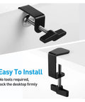 8 Piece Stainless Steel Desk C Clamps Set For Workbenches And Studio Desks, adjustable edge mount clamp on white surface