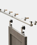 5.5 Foot Stainless Steel Sliding Track Barn Door Hardware Kit For Single Door Heavy Duty, Quiet Smooth Roller Bearings