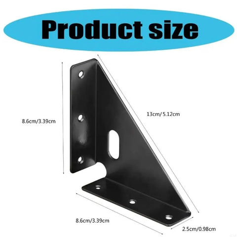 Rock Solid Corner Angle Braces, Pack Of 10 White Metal Right Angle Brackets For Furniture Repair And Cabinet Support dimensions diagram.