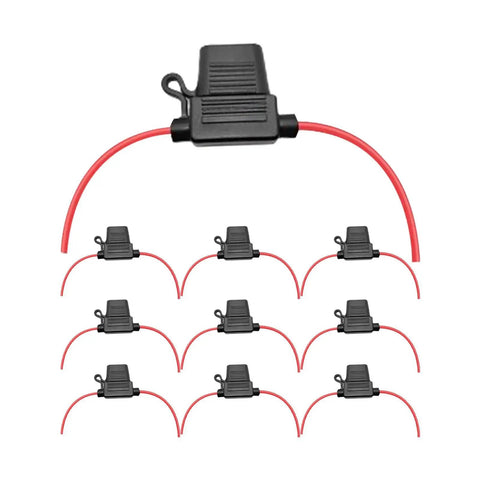 Heavy Duty Automotive Replacement Fuse Holders Waterproof Pvc Shell Top Shelf Electrical Connectors For Vehicle Wiring Systems Moisture Resistant And Built Tough To Handle Any Backroad Journey Or Beater Car Mod, featuring multiple connectors with red wires.