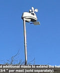 Beefy Outdoor Antenna Mount Pole With Extension Arm for Weather Station on Roof, 32.75 Inch Aluminum, 180 Degree Adjustable