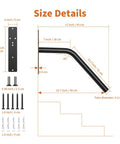 Size details of Sturdy Outdoor Stair Handrail Built Tough For One To Two Steps delivering slip resistant grip and foolproof stability.