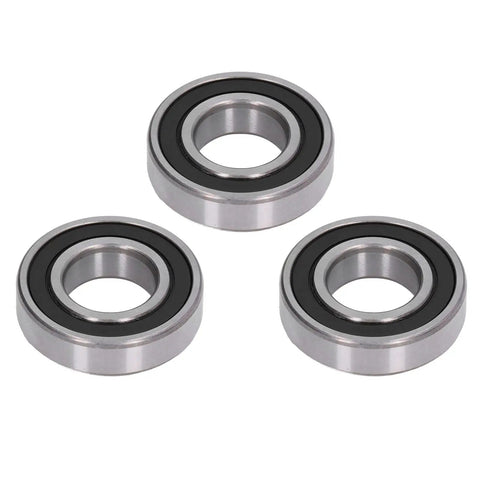 Rubber Sealed Deep Groove Ball Bearings Pack 3 Piece Kit With Various Sizes For Motors And Machinery Handling Radial And Axial Loads 6206