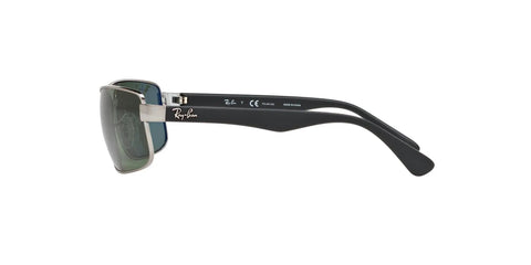 Rectangular Sunglasses With Gunmetal Frame And Green Polarized Lenses For All Day Comfort And Everyday Go To Style, 60mm Width, side view