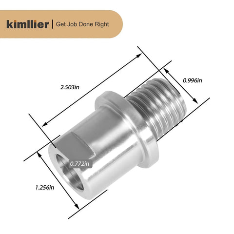 Heavy Duty Rock Solid Wood Lathe Chuck Spindle Adapter Converts 3/4 Inch X 10 TPI To 1 Inch X 8 TPI Headstock Mount, silver metal, 2.5in length