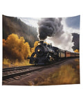 Steam Locomotive Train Tapestry Wall Hanging, Aesthetic Wall Decor Art Poster For Living Room And Dorm, 60x51 Inches