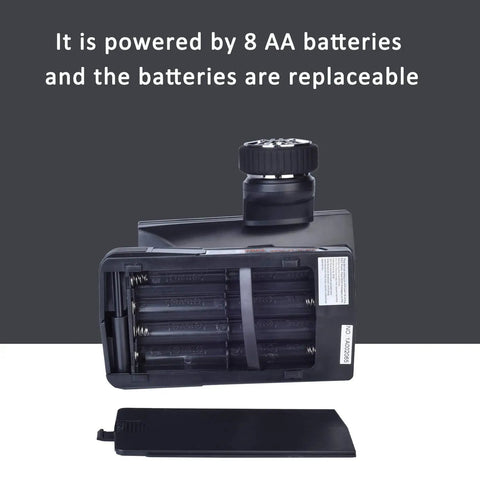 Back of Gt3b 3 Channel RC Transmitter showing battery compartment for 8 AA batteries for RC Cars Trucks Crawlers and Boats 2.4Ghz AFHDS