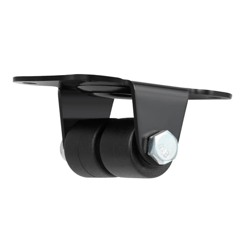 Tough As Nails 1 Inch Double Nylon Caster Wheels Set Of Four Black Rigid Plate Mount Casters For Beds And Workbenches, close-up view.