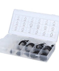 External Circlip Snap Retaining Clip Kit with 2mm to 32mm range, 300pcs beefy hardened steel E clip assortment in storage case.
