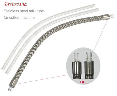 Turn Up Your Brew Routine With This Badass Stainless Steel Milk Frothing Hose Loaded For Thick Creamy Foam And Absolutely No Drama Everyday Home Kitchen Results Guaranteed, featuring stainless steel and two clear hoses.
