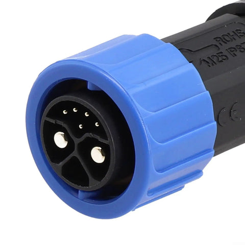 Beast Mode Waterproof M23 Connector With IP67 Rating For Outdoor Motorcycle And Ebike Charger Sockets Featuring Male Plug Design close-up view.
