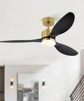 52 Inch Ceiling Fan With Lights And Remote Quiet Dc Motor 3 Reversible Blades Dope Modern Gold And Black Finish Fandelier
