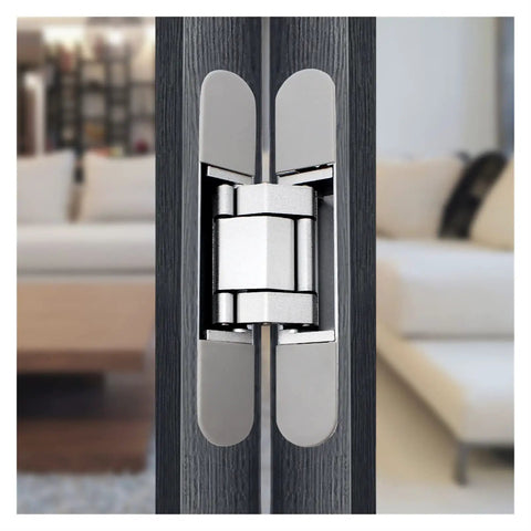 Badass Heavy Duty Hidden Hinge For Wood Doors And Cabinets Self Locking Adjustable Concealed Joint Gold Finish supports heavy doors.
