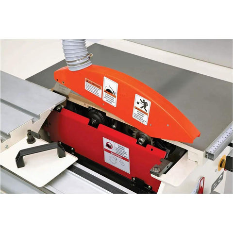 Heavy Duty 10 Inch 5 HP Sliding Table Saw With 220V Single Phase Motor Built Like A Tank And Wide Extension Wings For Straight Clean Cuts Every Single Time Good As Gold