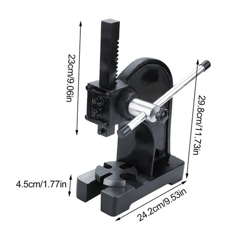 Straight Shooting 1 Ton Manual Desktop Punch Press And Arbor Press Tool Built From Heavy Duty Carbon Steel For Hassle Free Riveting And Bearing Installation A Rock Solid Workshop Beast That Gets The Job Done Right