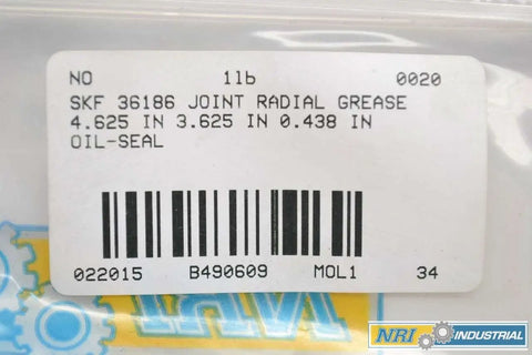 Radial Oil Seal 3.625 Inches Inner Diameter By 4.625 Inches Outer Diameter By 0.438 Inches Thickness For Machinery Package Label