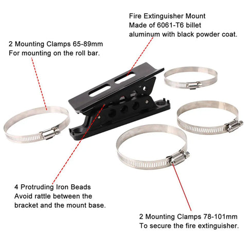 Universal Adjustable Roll Bar Fire Extinguisher Mount Quick Release Bracket For Jeep Truck RV Off Road Heavy Duty Safety Gear Dead Simple Bolt On Rock Solid Trail Ready