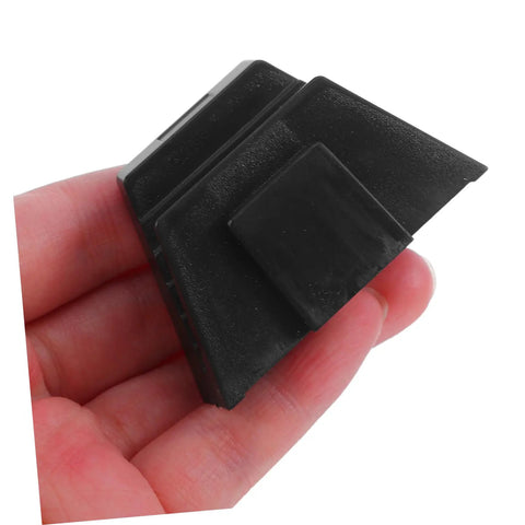 Close-up of a black plastic piece from the 12 Piece Wrench Storage Rack Set Modular Organizer For Wrenches And Tools Tool Box Holder Garden Gear Space Saving Tray For Quick Access Pro Grade Durable Plastic Build