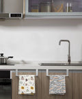 Over Cabinet Towel Rack Set, Heavy Duty Stainless Steel Kitchen Towel Bar Holder In Chrome Finish, 9 Inch Wide, 2 Pack, Easy Mount Above Cabinets For Kitchen, Bathroom, And Laundry installed on kitchen cabinet.