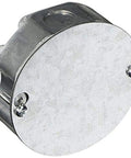 Round Ceiling Fan Box Four Inch Octagon With One And One Half Inch Depth And One Half Inch Knockouts UL Listed Pre Galvanized Steel