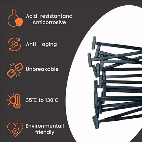 Heavy Duty Nylon Universal Cable Tie Buckle Set For Cars And Auto Repairs, 50 Pack Self-Locking Zip Ties features and durability