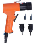 Hot Rod High-Speed Pneumatic Rivet Nut Gun Kit 1500 RPM Self-Locking Air Rivnut Tool for Bolting M3-M4 Fasteners on Cars and Shops with 1/4-Inch Air Hose Ready for Heavy Duty Jobs, orange alloy steel body with M3 M4 attachments